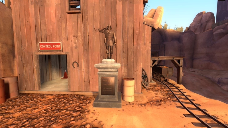 Статуя Солдата в честь Рика Мэя в Team Fortress 2.
Источник: Twitter
