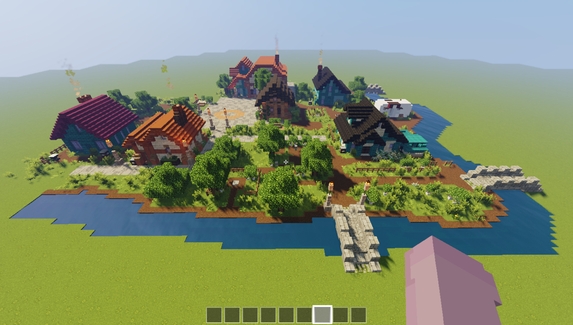 Геймер построил локацию из Stardew Valley в Minecraft