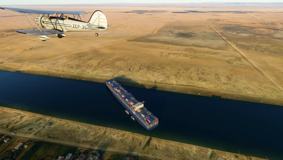 В Microsoft Flight Simulator добавили застрявший в Суэцком канале контейнеровоз Ever Given