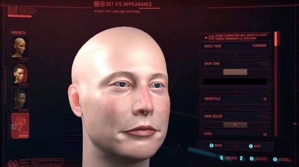 Fan version of Elon Musk in Cyberpunk 2077. Source: twitter