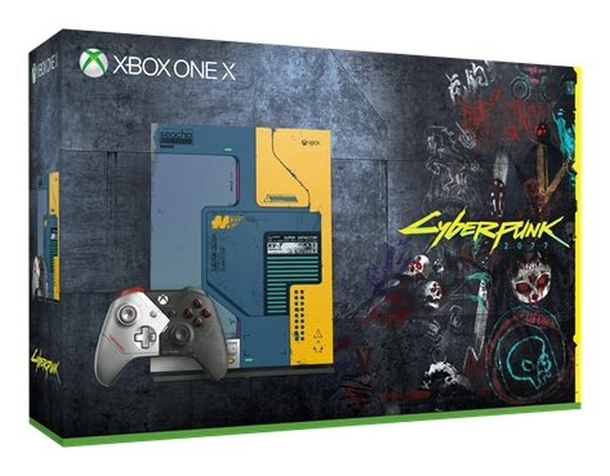 Xbox One X в стиле Cyberpunk 2077